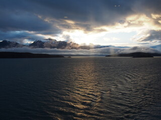 Lake Sunset with Bubbles Floating in the Air