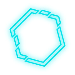 neon dynamic hexagon frame
