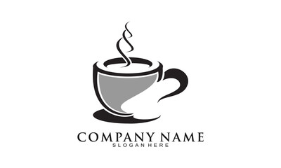 Hot drink cup illustration vector logo