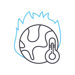 greenhouse effect line icon, outline symbol, vector illustration, concept sign