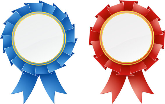 Red and blue rosettes
