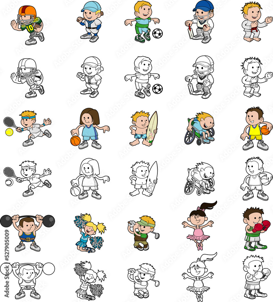 Canvas Prints cartoon people playing sports