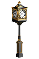Old fashioned street clock with Latin numerals