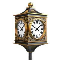 Old fashioned street clock with Latin numerals