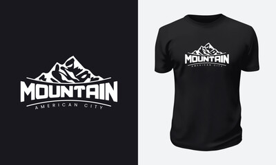 Outdoor Mountain T shirt Design Vector Graphic Illustration for Print on Demand Site and Tees Business