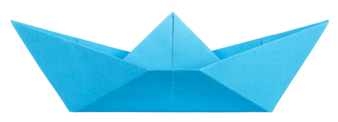 blue paper boat