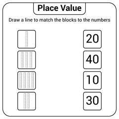 Place value worksheet for kids preschool