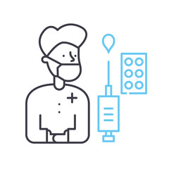 healer line icon, outline symbol, vector illustration, concept sign