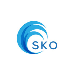 SKO letter logo. SKO blue image on white background. SKO Monogram logo design for entrepreneur and business. SKO best icon.
 - obrazy, fototapety, plakaty