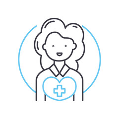 healthcare line icon, outline symbol, vector illustration, concept sign