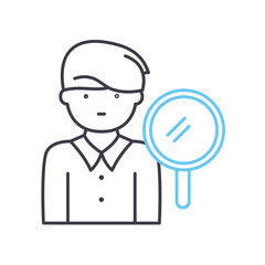 headhunter line icon, outline symbol, vector illustration, concept sign