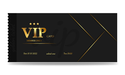 Vip ticket. Golden ticket. Member only