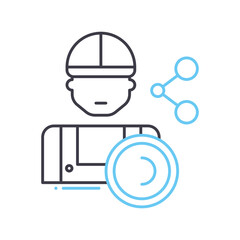 human resource selection line icon, outline symbol, vector illustration, concept sign