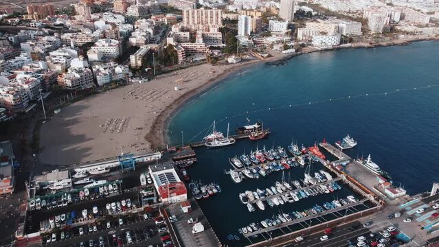 Playa de los Cristianos Tenerife, Aerial view Islas Canarias by Graba Ezak
