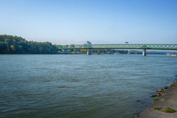 Fototapeta premium Old Bridge (Stary most) at Danube River - Bratislava, Slovakia