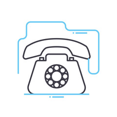 hotline line icon, outline symbol, vector illustration, concept sign