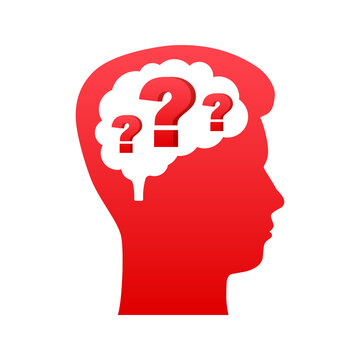 recommend clip art: Silhouette head illustration with question sign. Vector illustration.