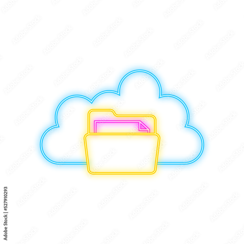 Poster files cloud, great design for any purposes. abstract infographic. internet technology. neon icon. we