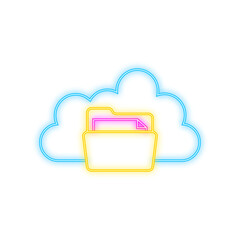 Files cloud, great design for any purposes. Abstract infographic. Internet technology. Neon icon. Web banner.