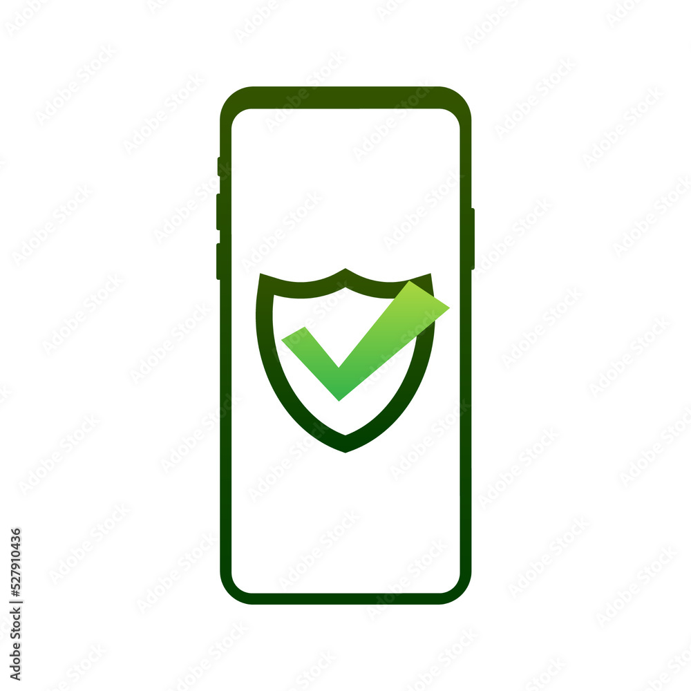 Poster smartphones with checkmarks set. tick and cross check marks. vector stock illustration.
