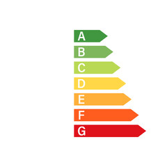 Energy efficiency chart and house concept. Home icon vector. Solar power. Green home. Vector stock illustration.