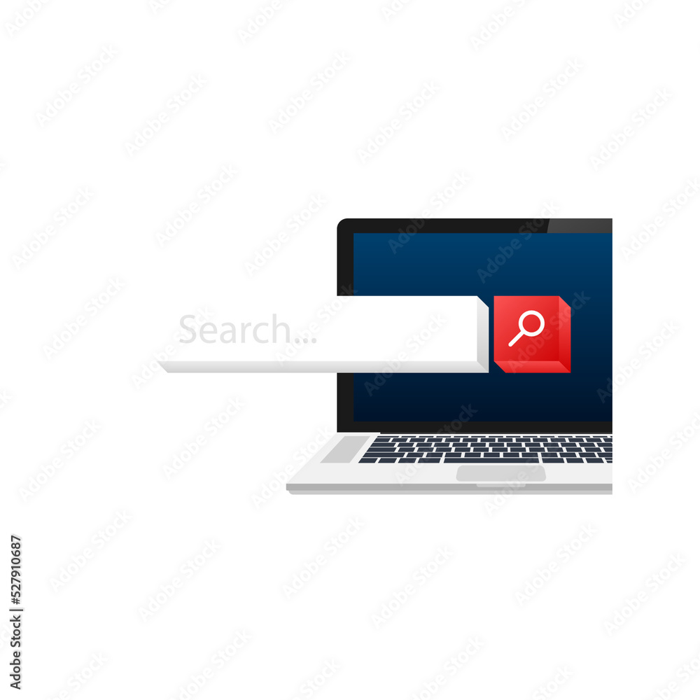 Poster search bar on screen vector element design, set of search boxes ui template isolated on blue backgro