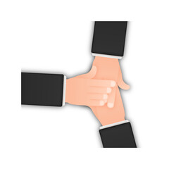 Obraz premium Abstract teamwork hands sign for concept design. Business concept. Teamwork, cooperation.