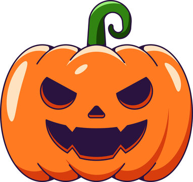Halloween concept. Vivid cartoon illustration of pumpkin or squash for sites, stores, articles, books, games, apps. Vibrant detailed image