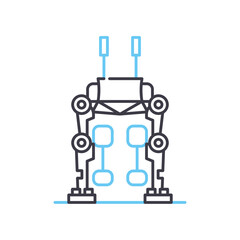 human exoskeleton line icon, outline symbol, vector illustration, concept sign