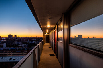 Copenhagen, Denmark The skyline at dawn from the Frederiksberg district.