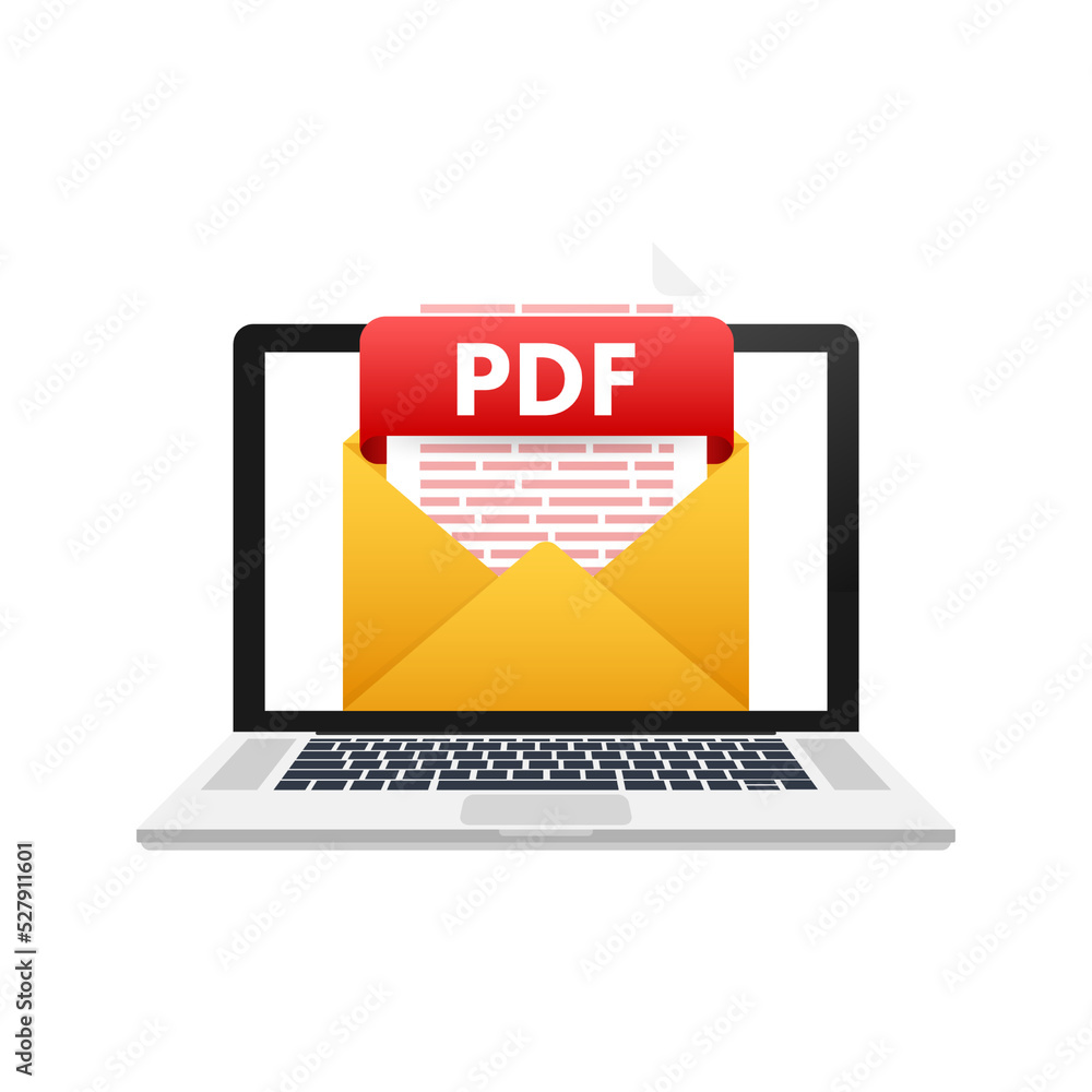 Poster download pdf button. downloading document concept. file with pdf label and down arrow sign. vector i