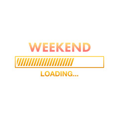 Cartoon weekend loading for print design. Black friday. Holiday illustration. Calendar design.