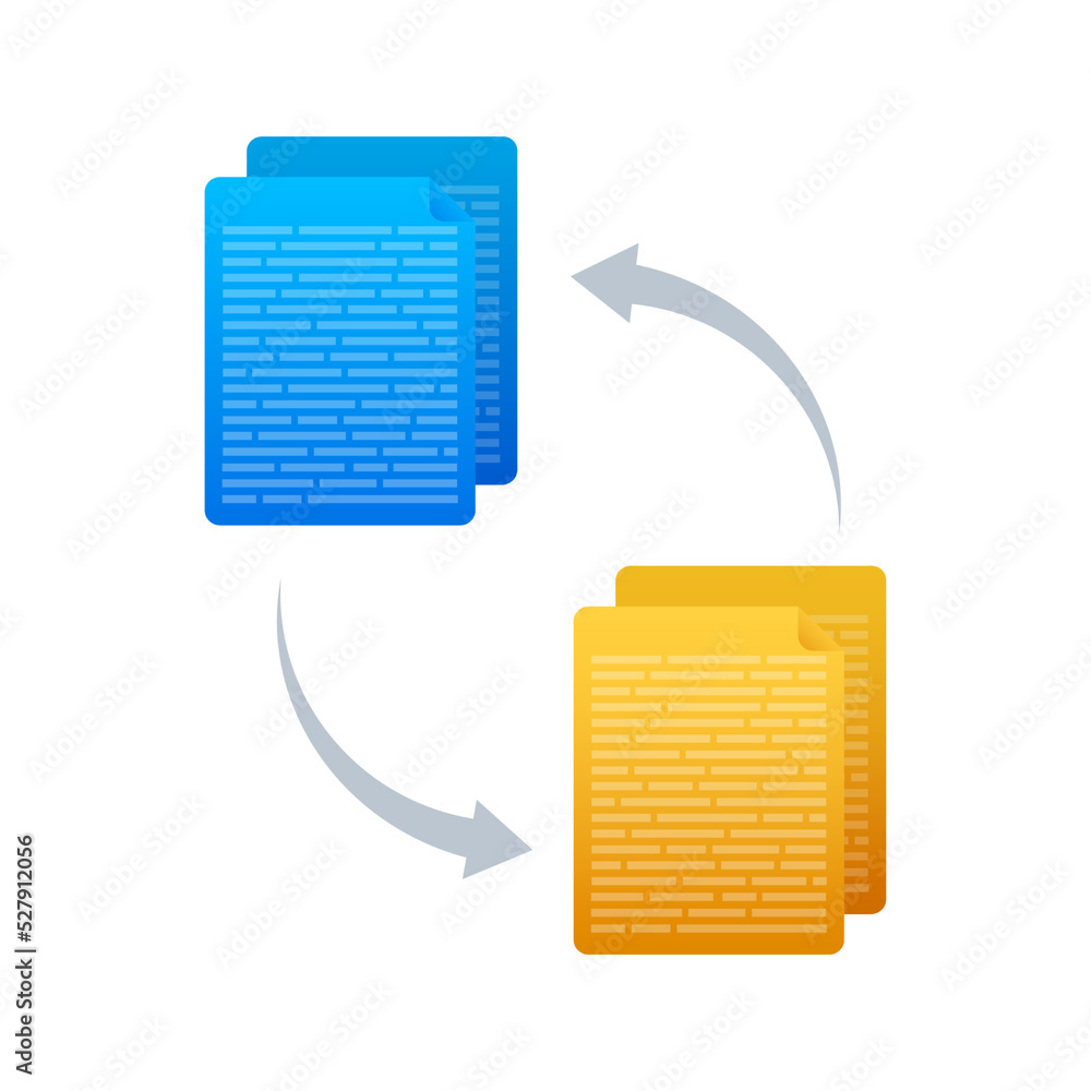 Poster flat icon with file exchange. flat digital vector illustration. cloud storage icon. data storage.