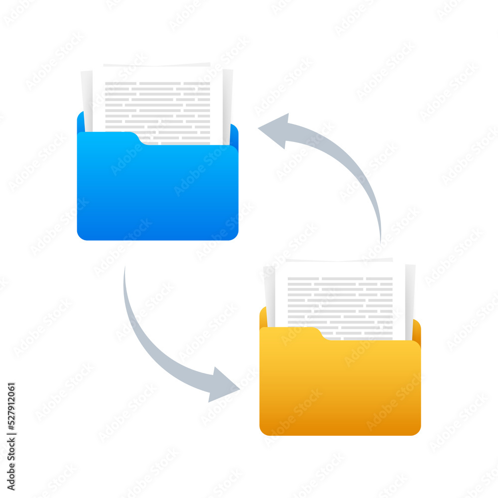 Poster flat icon with file exchange. flat digital vector illustration. cloud storage icon. data storage.