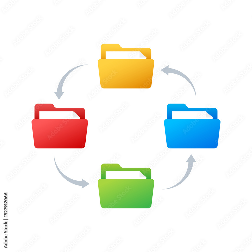 Aufkleber flat icon with file exchange. flat digital vector illustration. cloud storage icon. data storage.