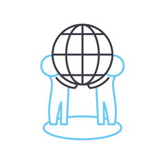 international business line icon, outline symbol, vector illustration, concept sign