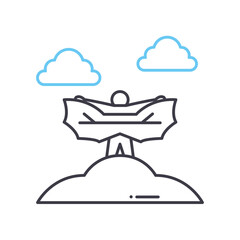 inspiration dream line icon, outline symbol, vector illustration, concept sign