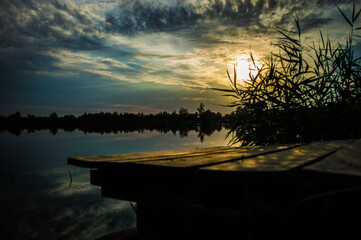sunset on the lake