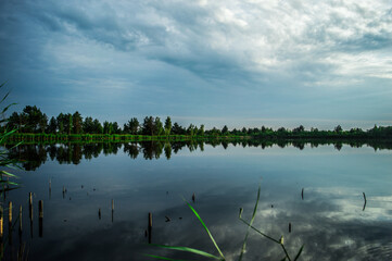 clouds over the lake