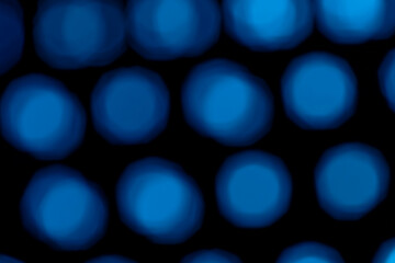 Background of blur blue vision colorful lights,  black background