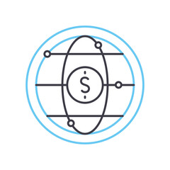 international business line icon, outline symbol, vector illustration, concept sign