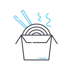 instant noodles line icon, outline symbol, vector illustration, concept sign