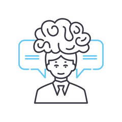 inner dialog line icon, outline symbol, vector illustration, concept sign