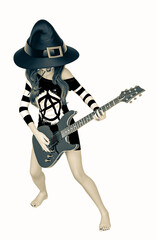 sweet witch playing guitar