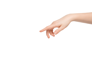 Women's hand shows a finger to the side.