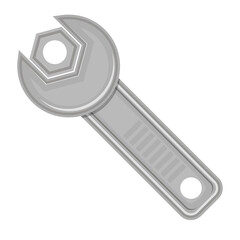 Wrench Screw Icon Isolated on White Background. Industrial Concept.
