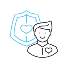 ilfe insurance line icon, outline symbol, vector illustration, concept sign