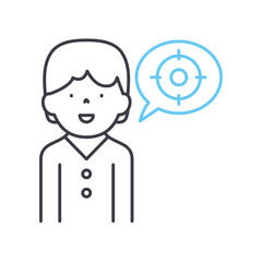 keep focus line icon, outline symbol, vector illustration, concept sign