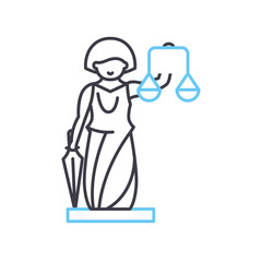 justice line icon, outline symbol, vector illustration, concept sign