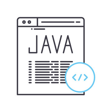 java line icon, outline symbol, vector illustration, concept sign